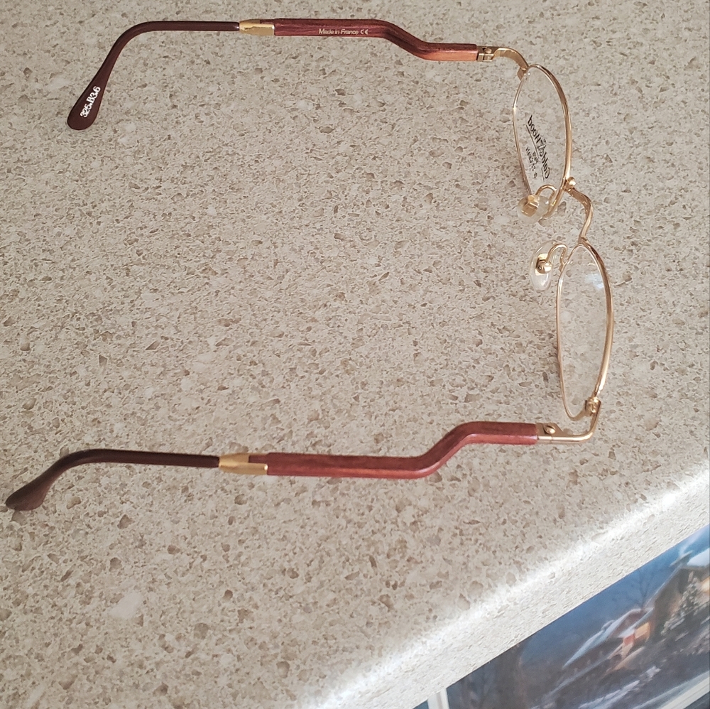 22 carat Gold and Wood vintage glasses. New*rare*
